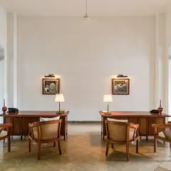 Balcões de recepção de um edifício