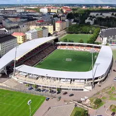 Vista aérea de um estádio de futebol