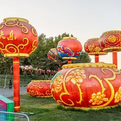 Lanternas decorativas de um festival